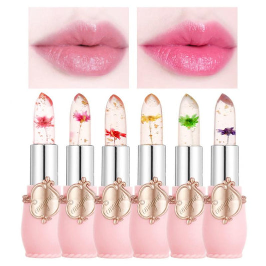 6PCS Jelly Dried Flower Color Changing Lipstick