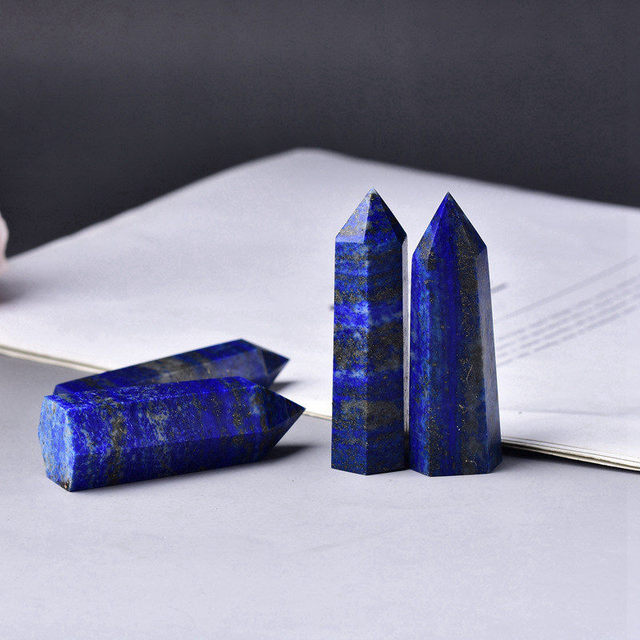 50-60mm Natural Lapis Lazuli Quartz Crystal Obelisk
