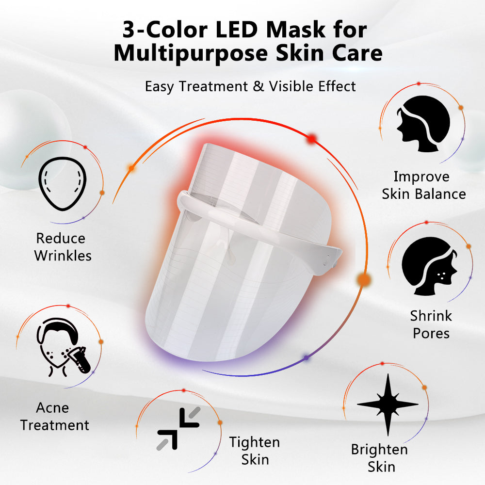 3 Colors LED Light Beauty Face Mask